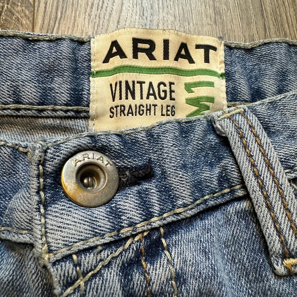 Ariat Men’s Vintage Striaght Leg Jeans 36x36 Light Wash Denim Classic Fit M1 - Picture 8 of 16